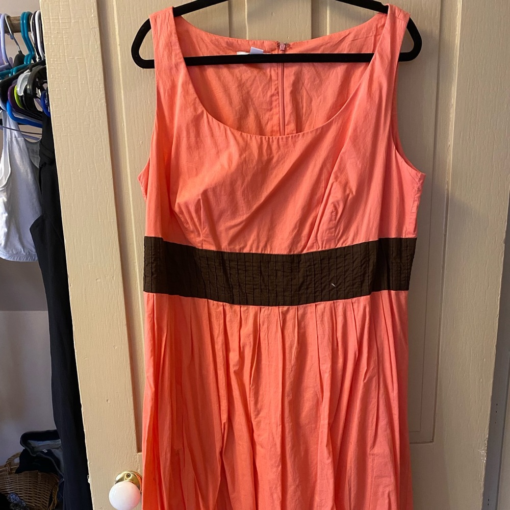 Dress Barn, Size 16, pink brown and white dress